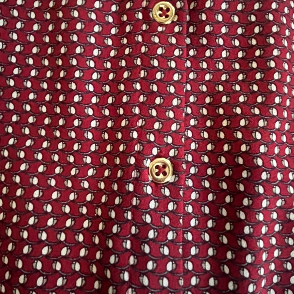 Roz & Ali Burgundy Button-Up Blouse with Gold Button Detail Women’s Size 1X - Picture 12 of 16